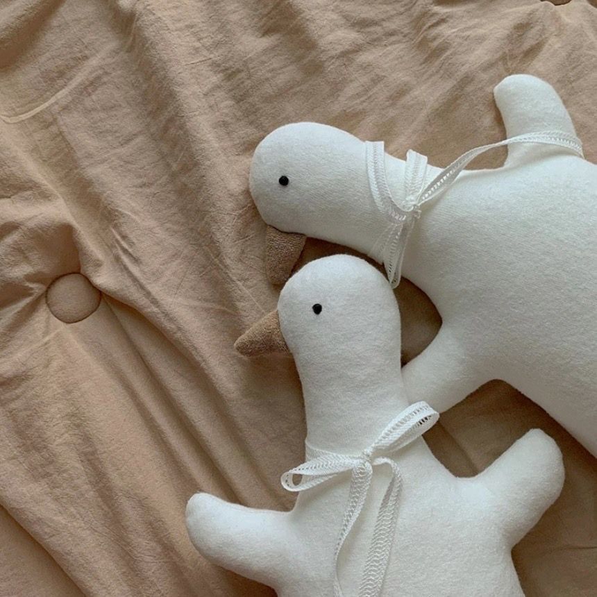 Duck Soft Toy Cushion, Cotton Plush, 45 cm, Ages 3+, close-up of the fabric texture