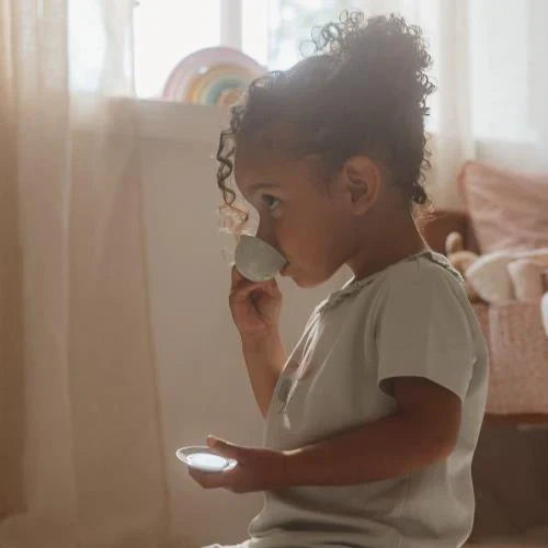 Tin Tea Set - Fairy Garden - Pink - 14 Pieces