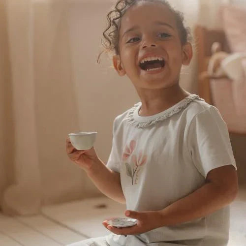 Tin Tea Set - Fairy Garden - Pink - 14 Pieces