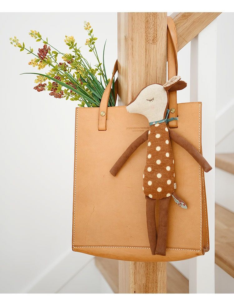 Deer Soft Toy, Spotted Fawn Fabric Doll with Ribbon Collar & Embroidered Face, 38 cm, styled in a nursery setting