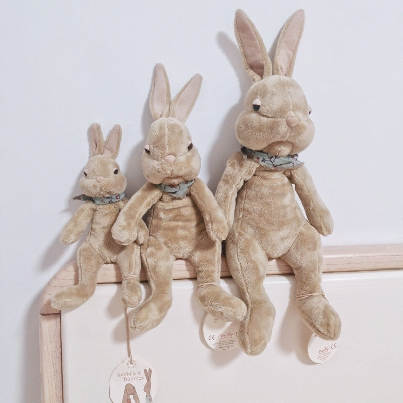 Plain Rabbit Soft Toy, Simple Bunny Doll in Off White or Brown, 23 cm, 30 cm, 40 cm, back view