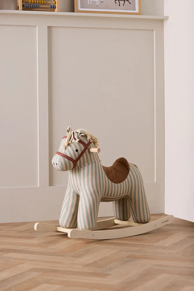 Wooden Rocking Horse - Sam - Cotton Canvas