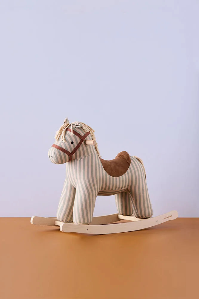 Wooden Rocking Horse - Sam - Cotton Canvas