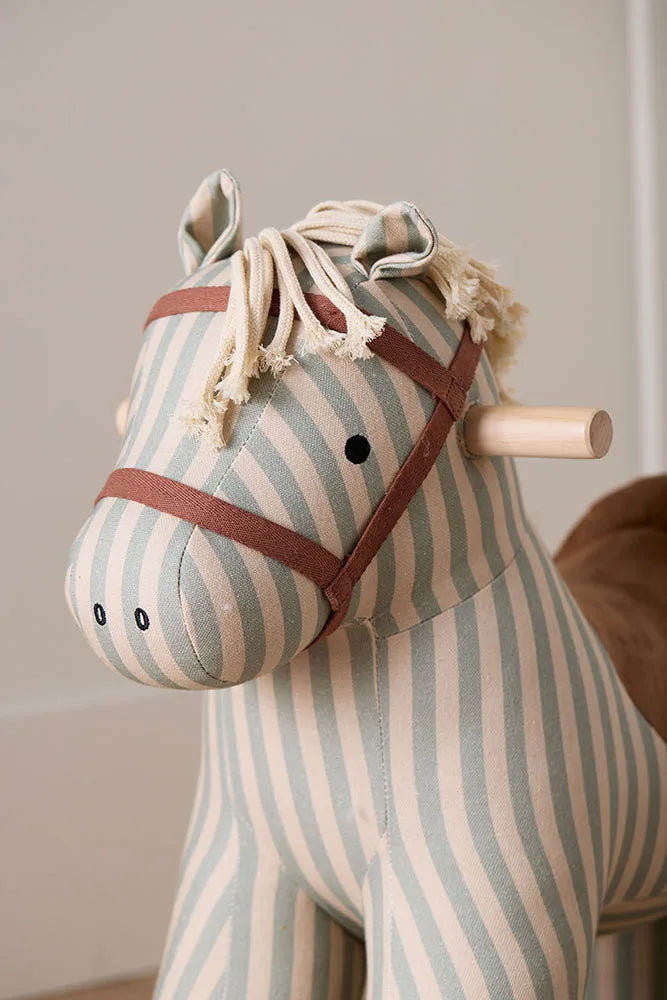 Wooden Rocking Horse - Sam - Cotton Canvas