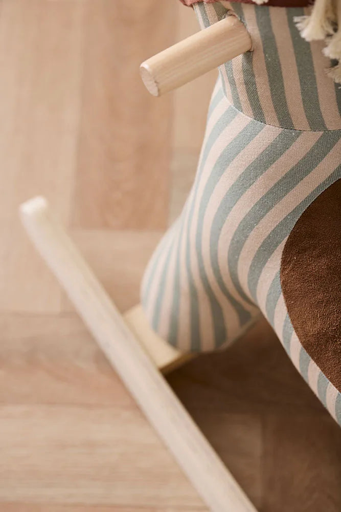 Wooden Rocking Horse - Sam - Cotton Canvas