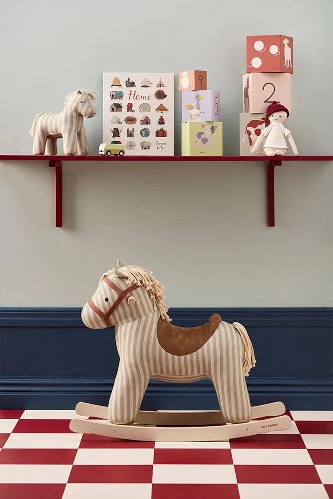 Wooden Rocking Horse - Sam - Cotton Canvas