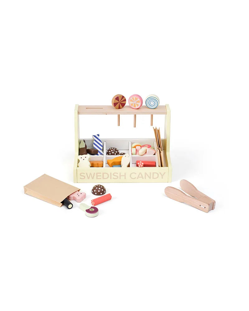 Wooden Swedish Candy Shop - Pretend Play Sweet Stall Set