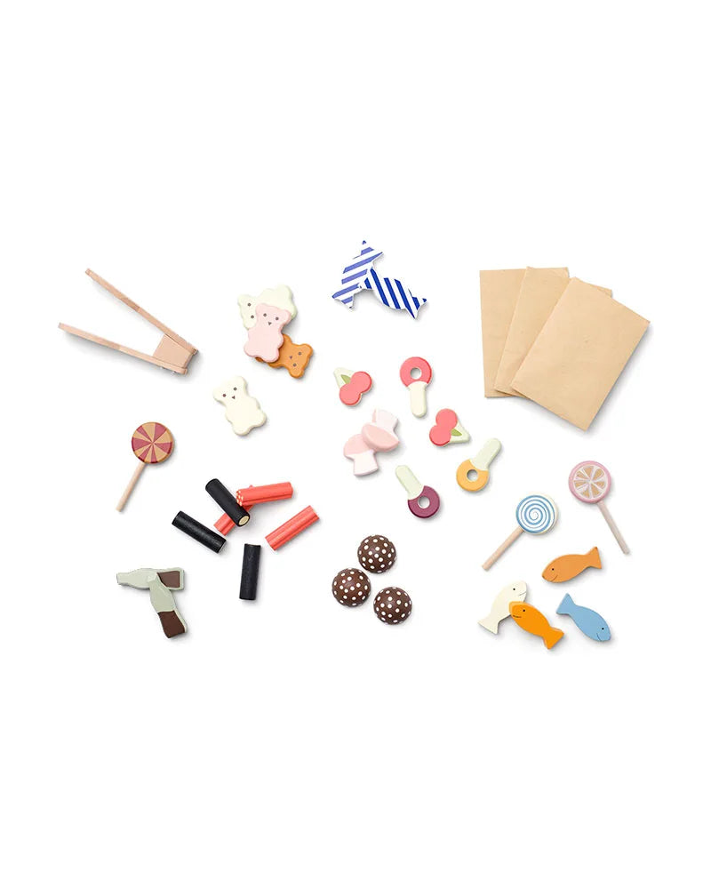 Wooden Swedish Candy Shop - Pretend Play Sweet Stall Set