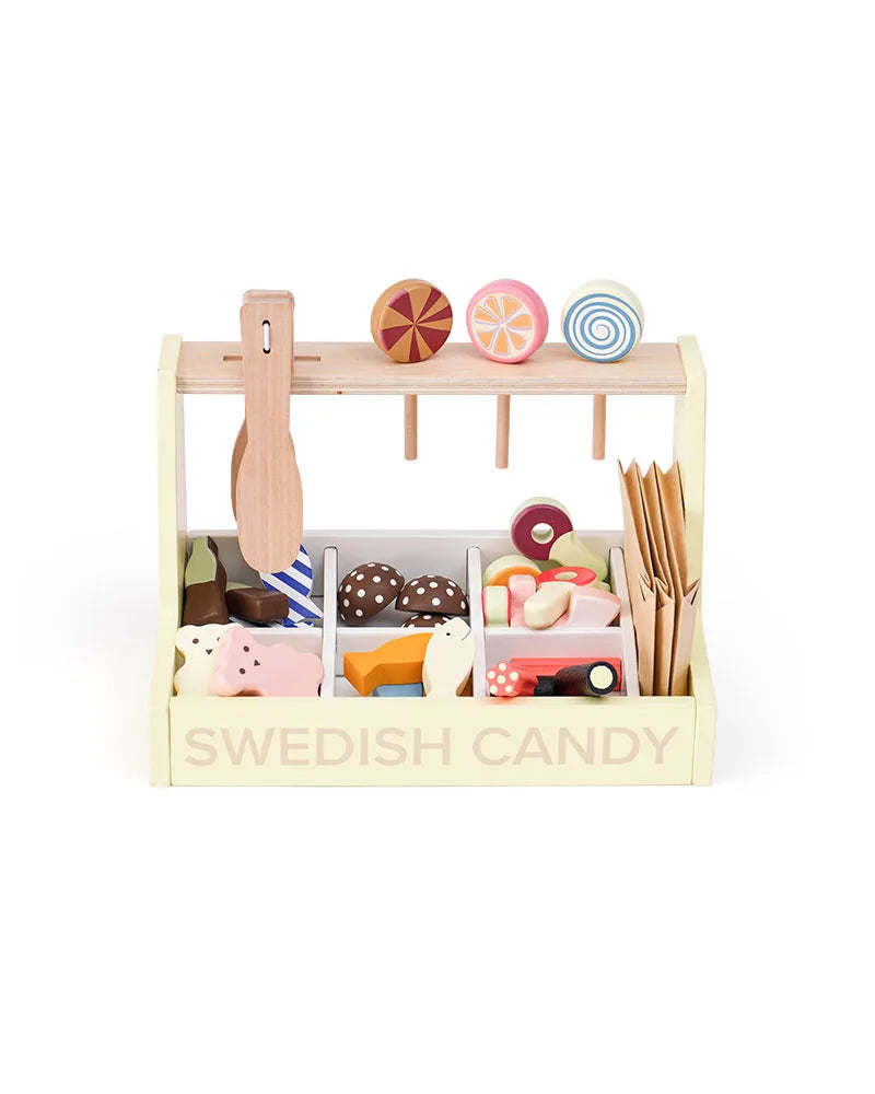 Wooden Swedish Candy Shop - Pretend Play Sweet Stall Set