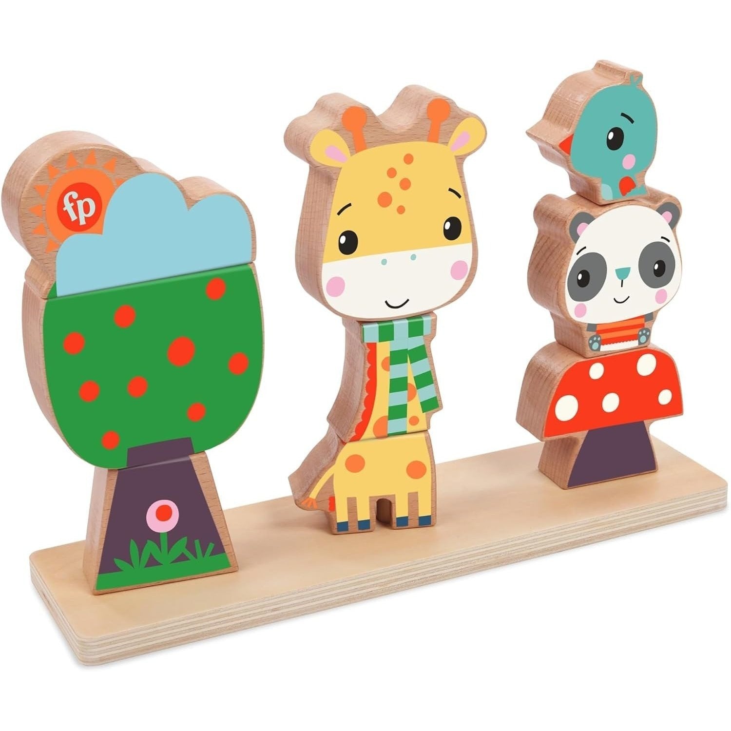 Wooden Stacking Puzzle - 9 Colorful Blocks - Educational Toy