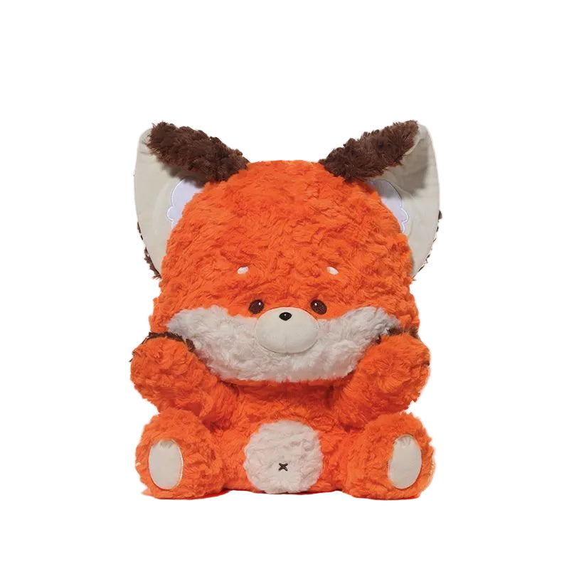 Fox Plush Toy with Oversized Head, Soft Stuffed Sitting Fox Doll, 38 cm, shown with the full range