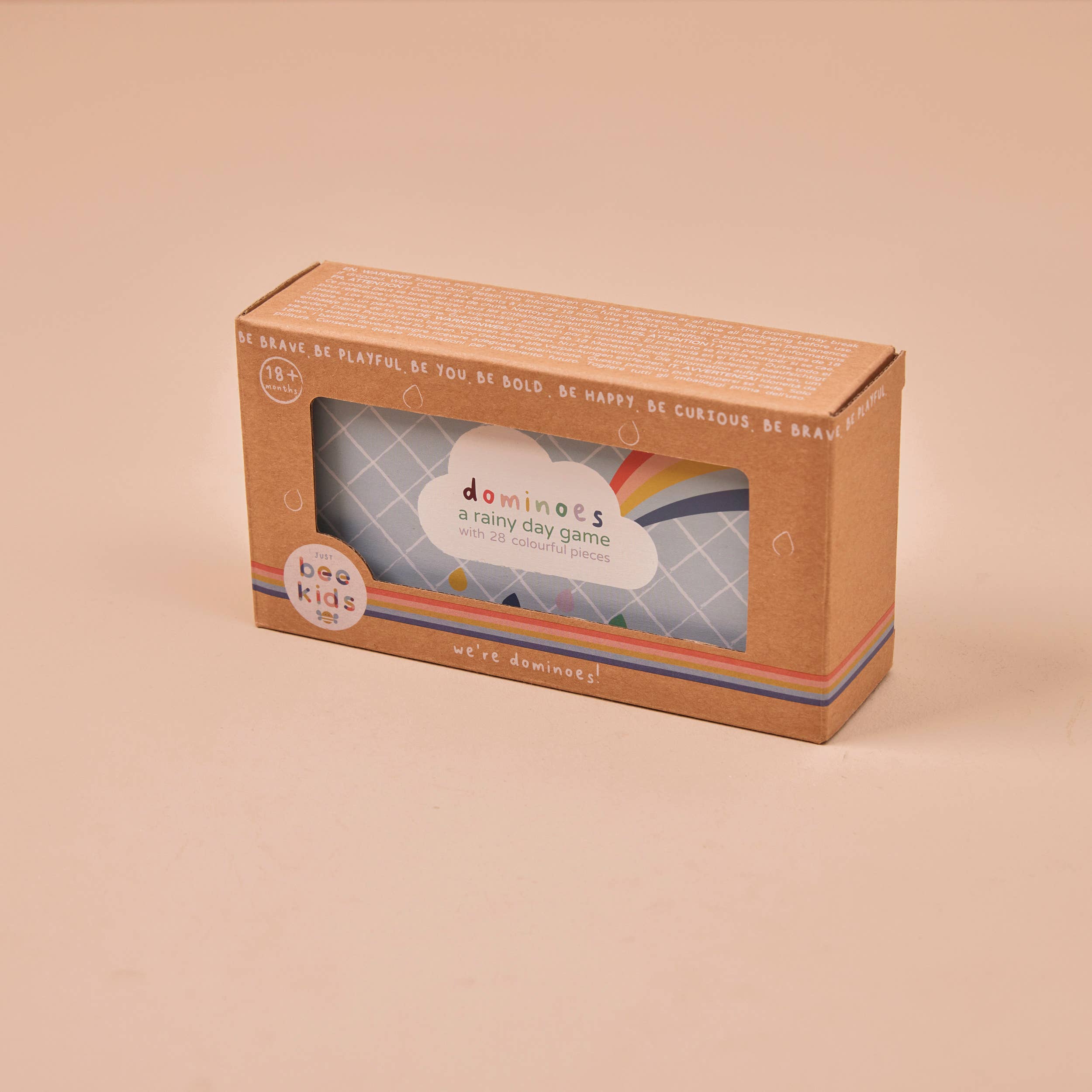 Wooden Dominoes Set - Rainbow  - Storage Box