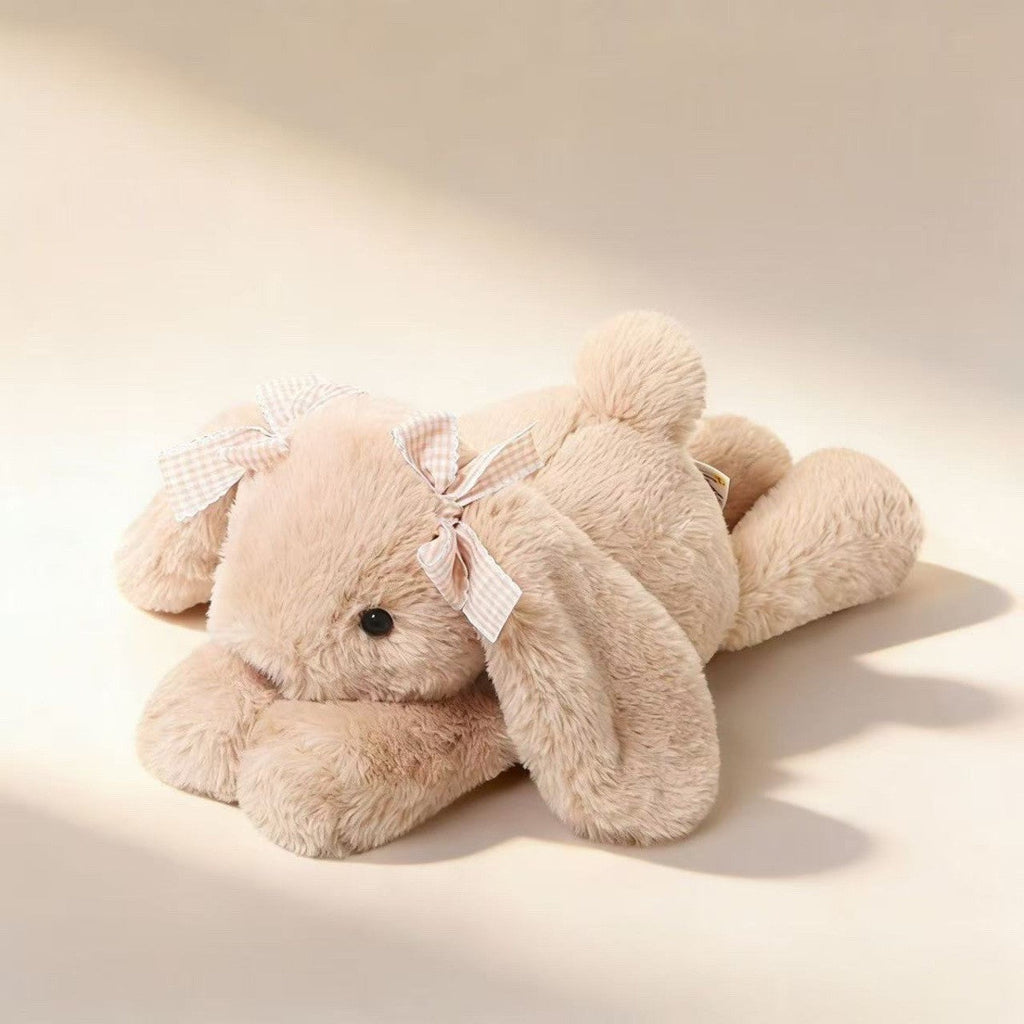 Lying Down Rabbit Soft Toy, Plush Bunny, 35 cm, Ages 14+, close-up detail