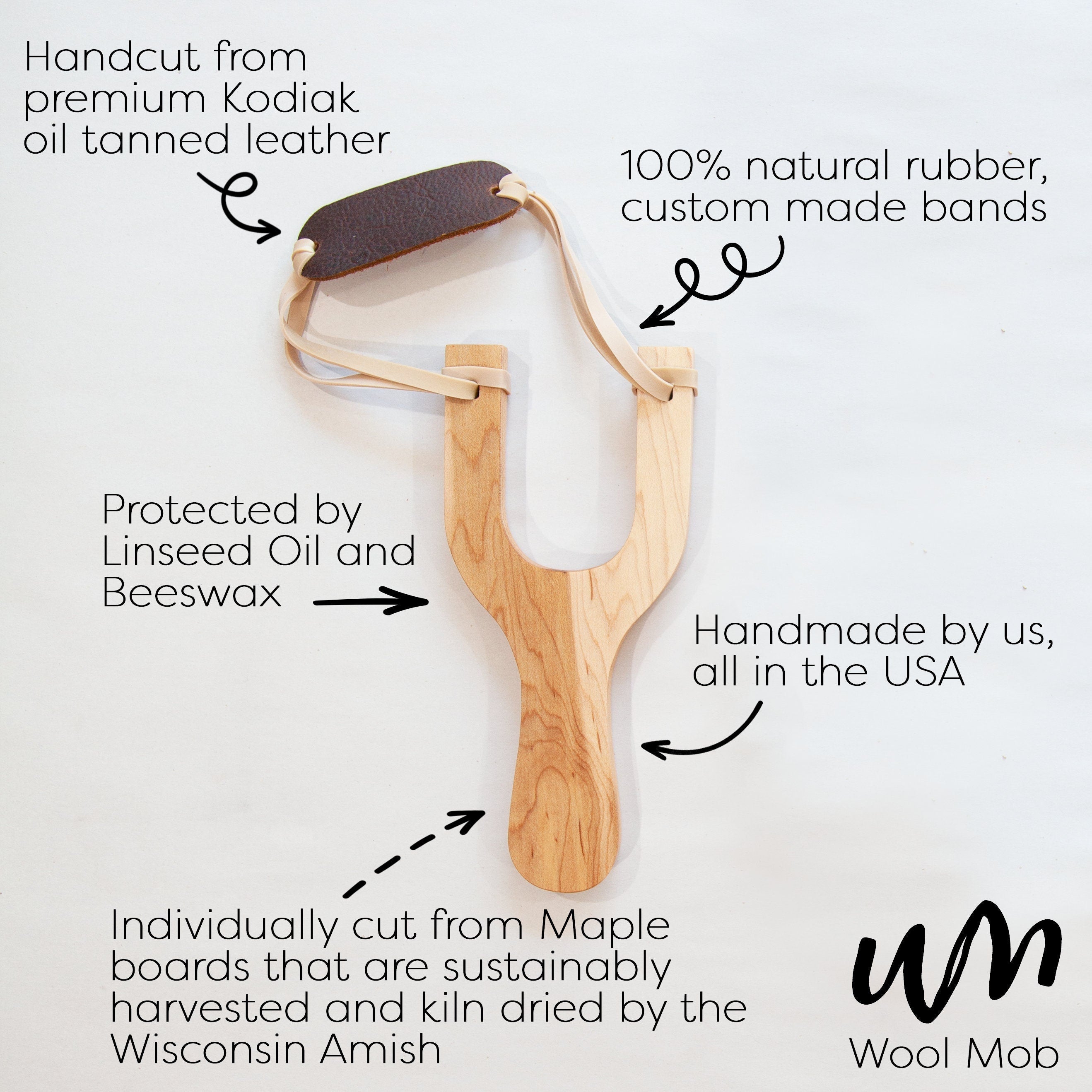 Wooden Toy Slingshot with Felt Balls - Handcrafted Maple