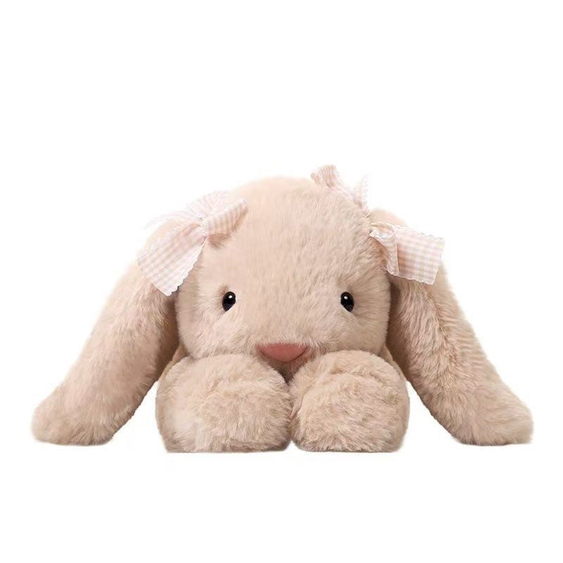 Lying Down Rabbit Soft Toy, Plush Bunny, 35 cm, Ages 14+, front view