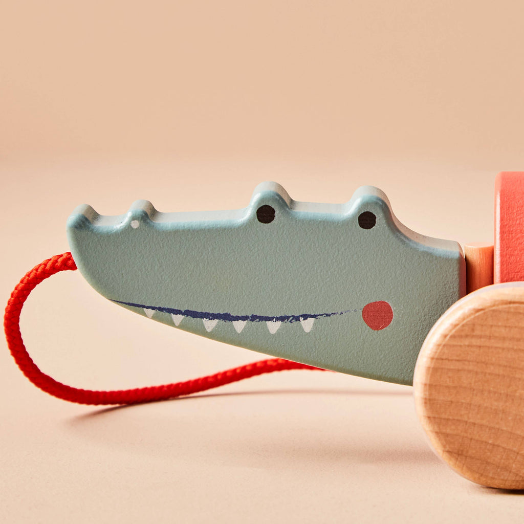 Wooden Crocodile Pull Along Toy - Colorful -