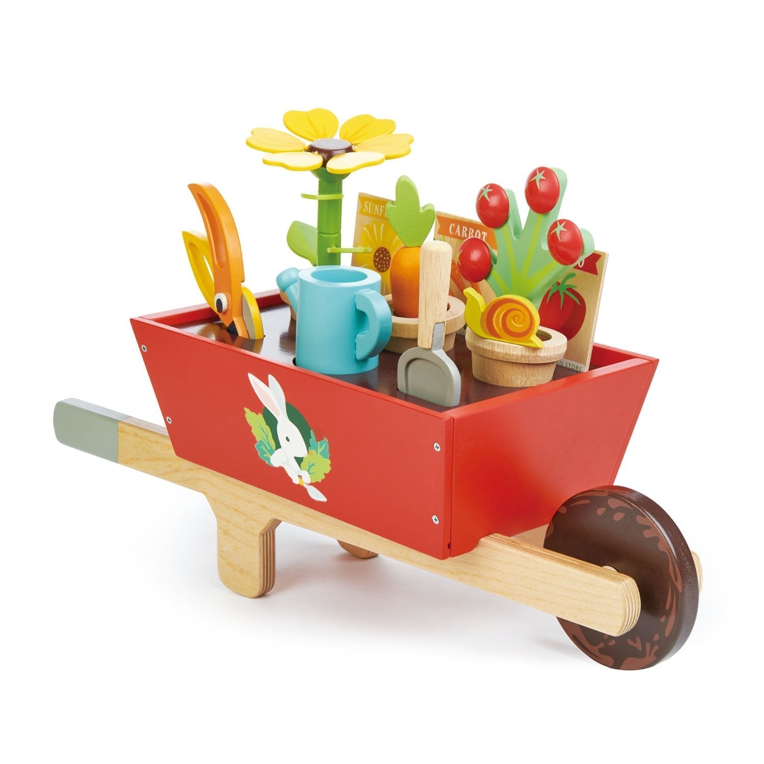 Wooden Garden Wheelbarrow Set - 9 Pieces