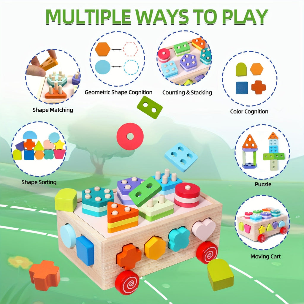 Wooden Shape Sorting and Matching Educational Toym