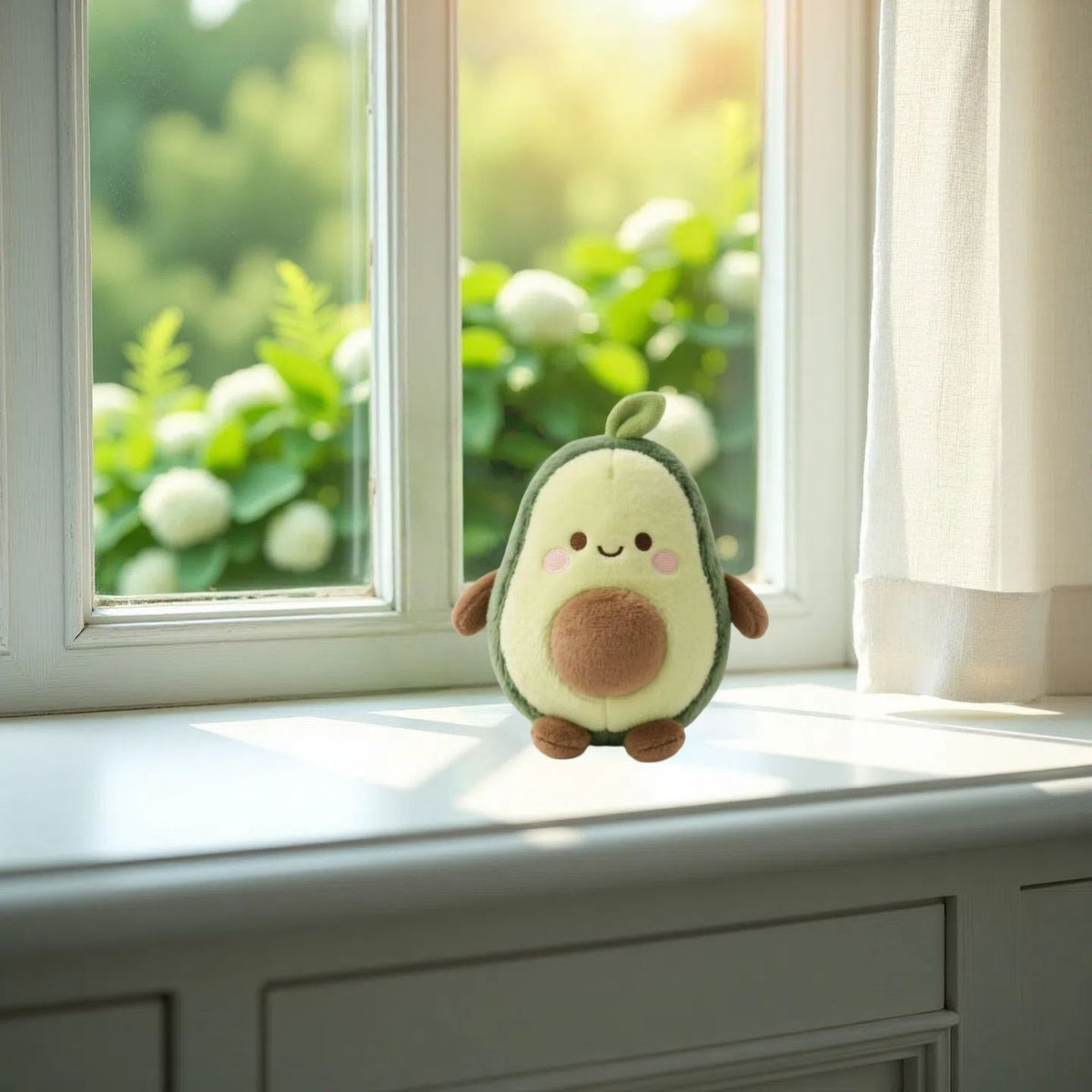 Avocado Plush Toy, Soft Stuffed Animal Doll for Kids & Adults, styled in a nursery setting