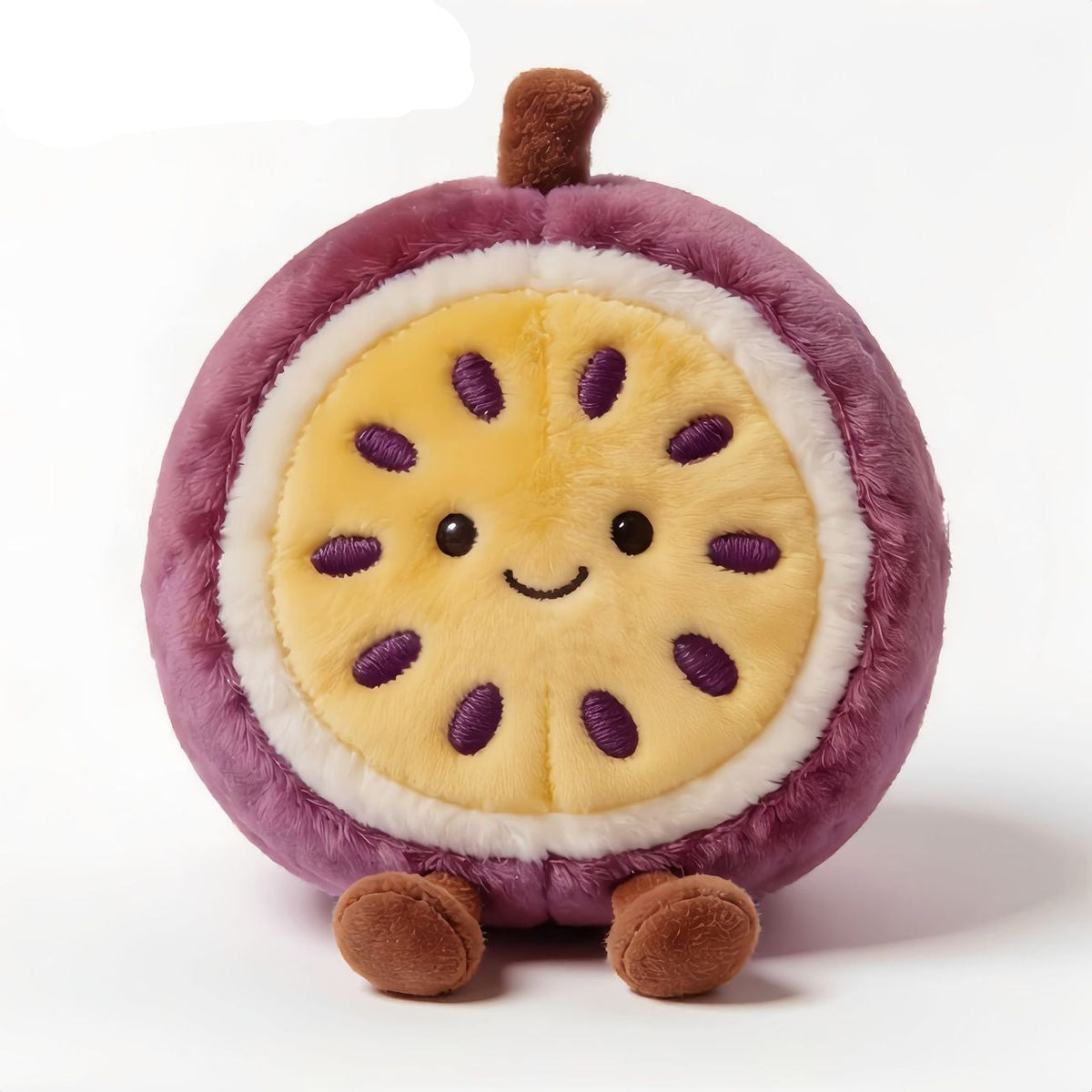 Passion Fruit Plush Toy, Cute Stuffed Fruit Character, front view