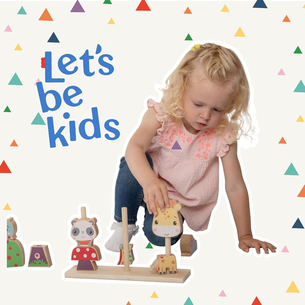 Wooden Stacking Puzzle - 9 Colorful Blocks - Educational Toy