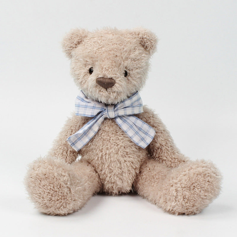 Gentleman Bear Plush Toy, 30cm Bow Tie Teddy, held in hand for scale