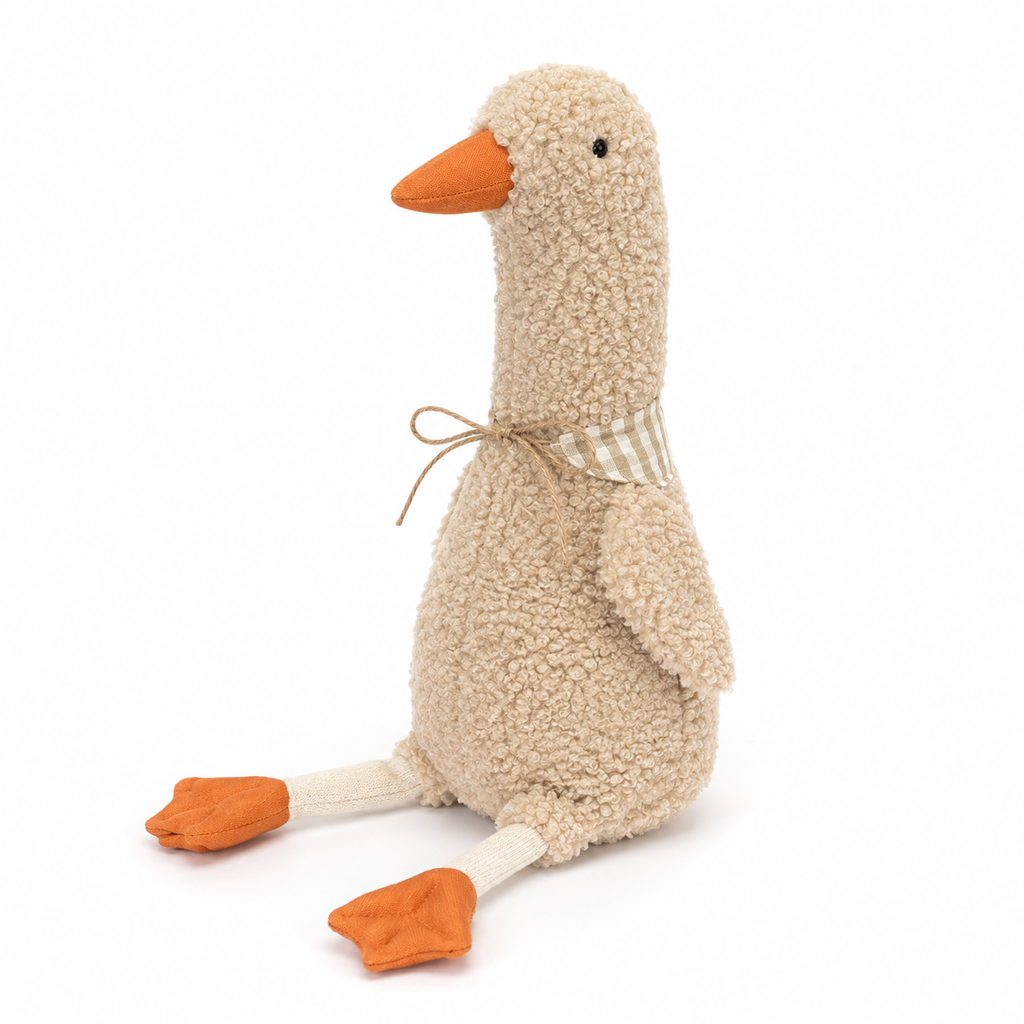 Goose Plush Toy, Soft Stuffed Animal Doll with Scarf, 43 cm, front view