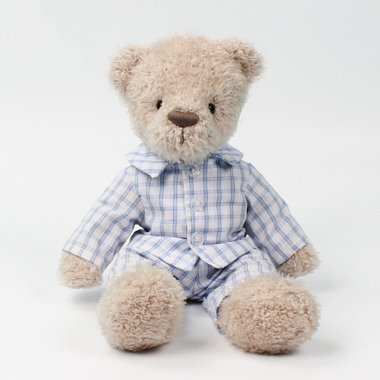 Dressed Teddy Bear, 30cm Curly Plush Bear, held in hand for scale