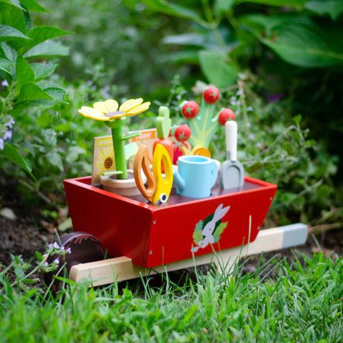 Wooden Garden Wheelbarrow Set - 9 Pieces