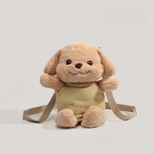 Poodle Plush Backpack, Curly Coat Dog Bag, front view