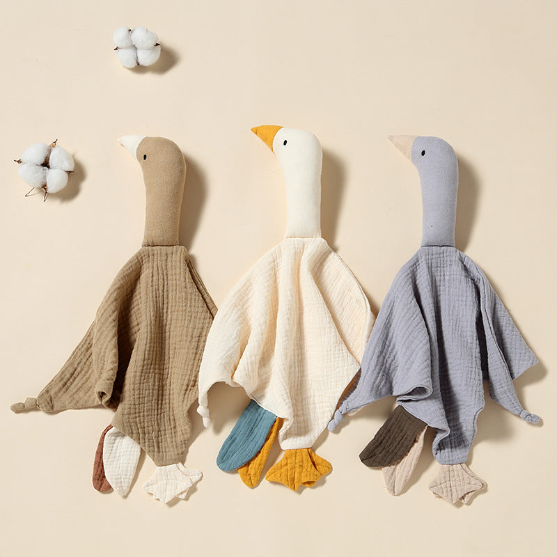 Swan Muslin Baby Comforter, Cotton Double Gauze, front view