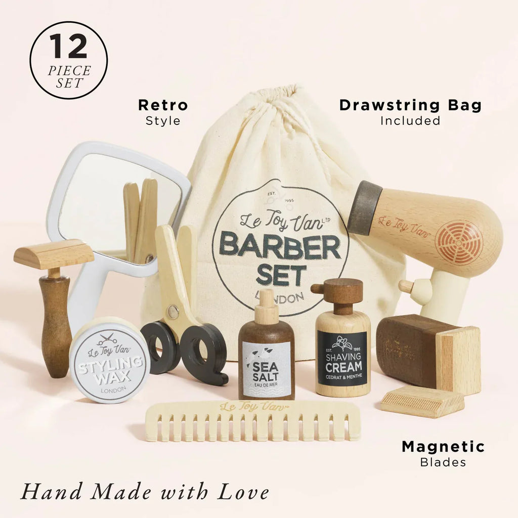 Wooden Hairdresser & Barber Kit - 12 Pieces