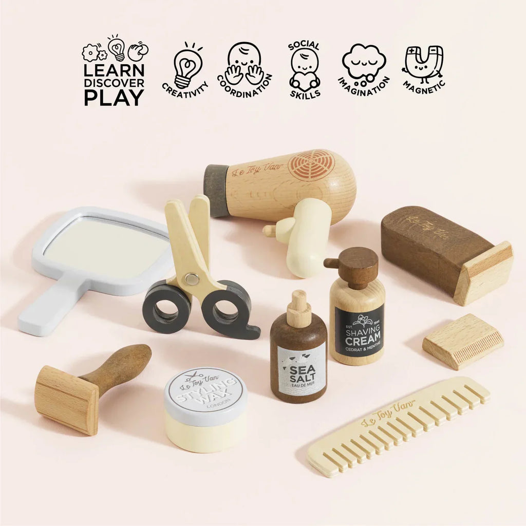 Wooden Hairdresser & Barber Kit - 12 Pieces