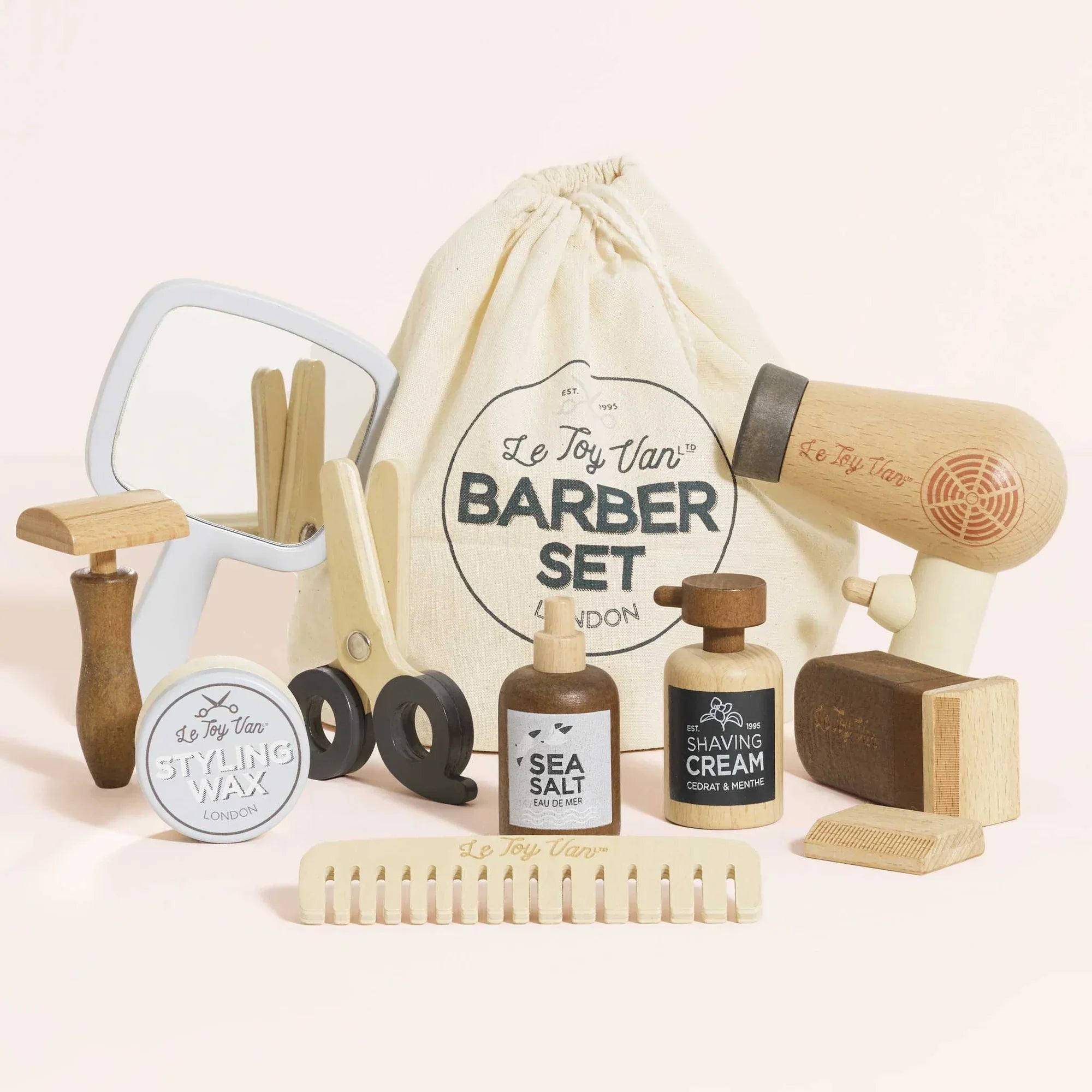 Wooden Hairdresser & Barber Kit - 12 Pieces