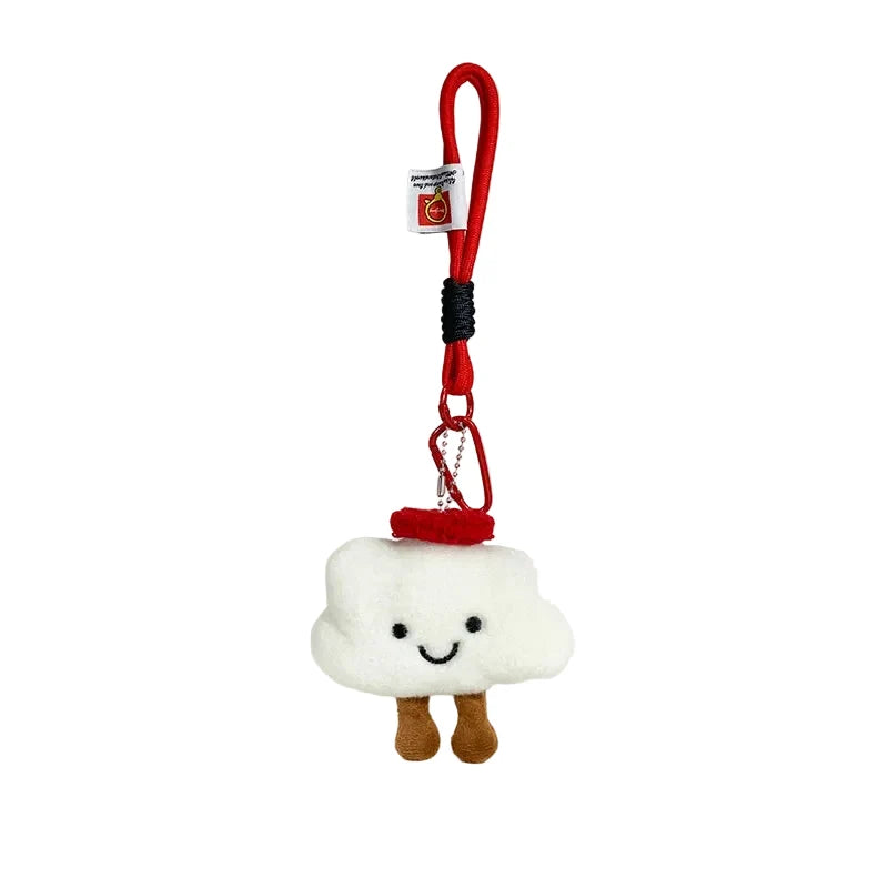 Plush Cloud Bag Charm, Smiling Cloud Keyring, 16 cm, PP Cotton, Four Versions, front view