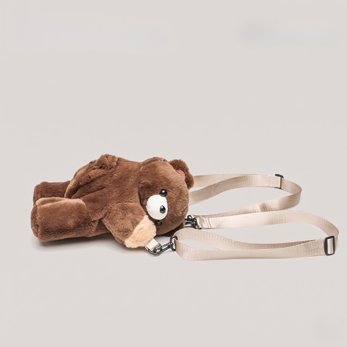 Red Panda Plush Backpack, Flat Back Design, close-up detail