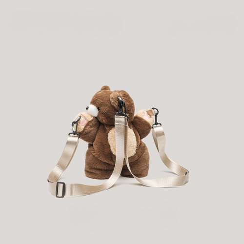 Red Panda Plush Backpack, Flat Back Design, side view