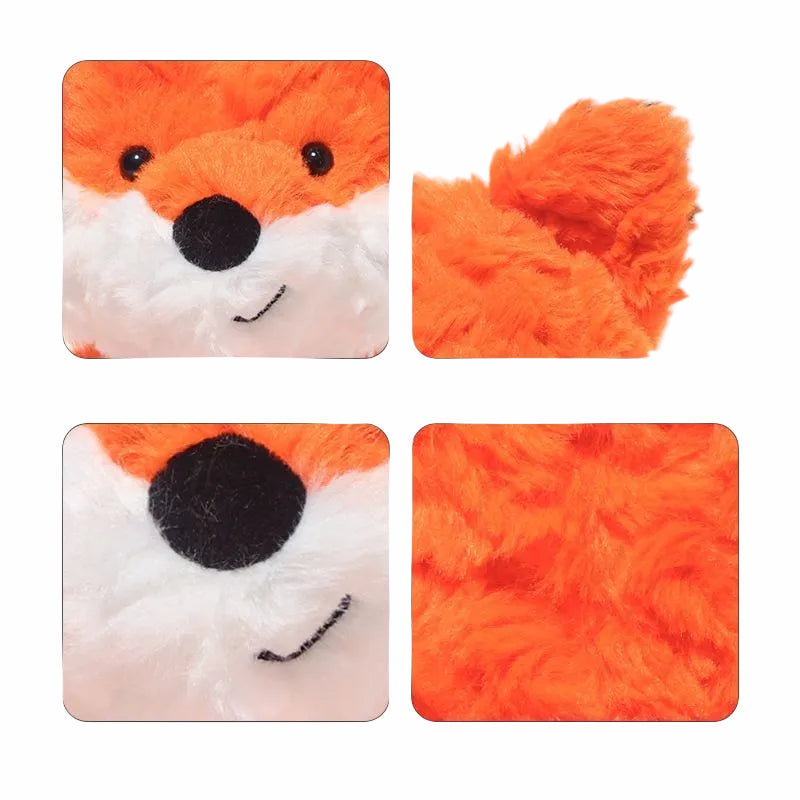 Animal Plush Toy, Soft Stuffed Fox, Red Panda, Monkey or Border Collie, 24 cm, styled on a shelf