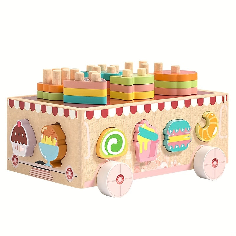 Wooden Educational Toy Car Set - 31 Pieces - Animal Park Theme