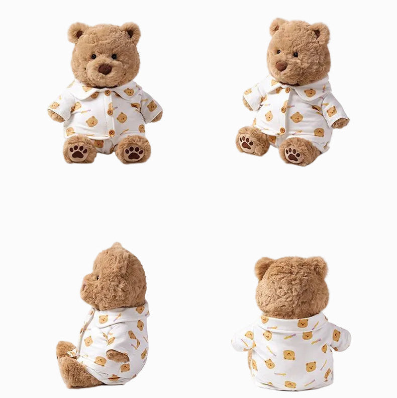 Teddy Bear Plush Toy with Bear Print Outfit, Soft Stuffed Bear Doll, 25 cm, shown with the full range