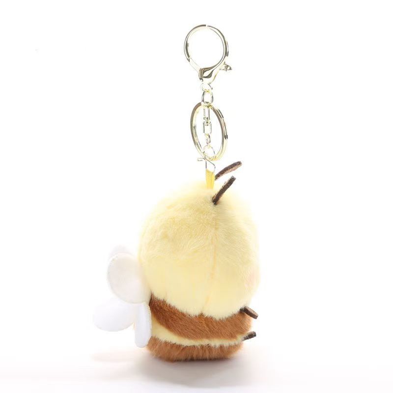 Plush Bee Bag Charm, Soft Toy Bee Keyring or Lanyard, 11 cm, Single or Pair, shown with the full range