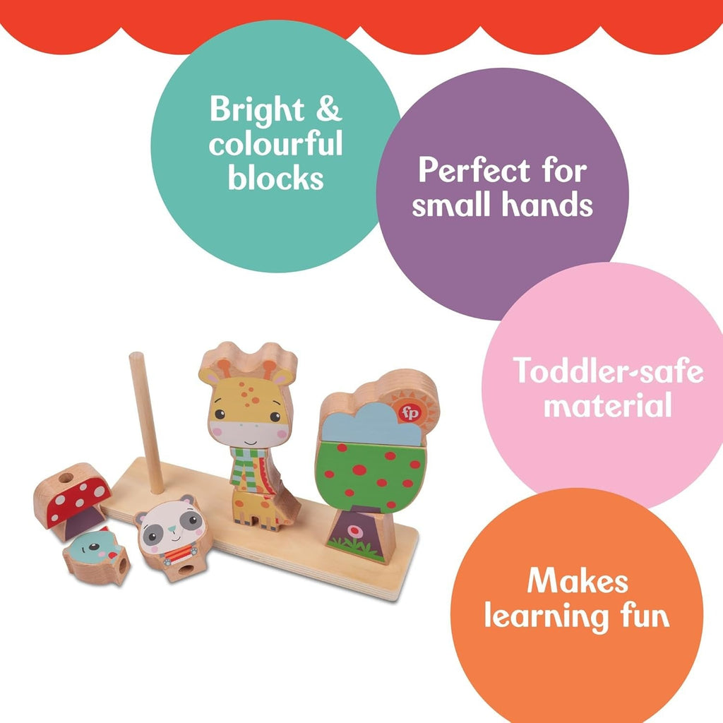 Wooden Stacking Puzzle - 9 Colorful Blocks - Educational Toy