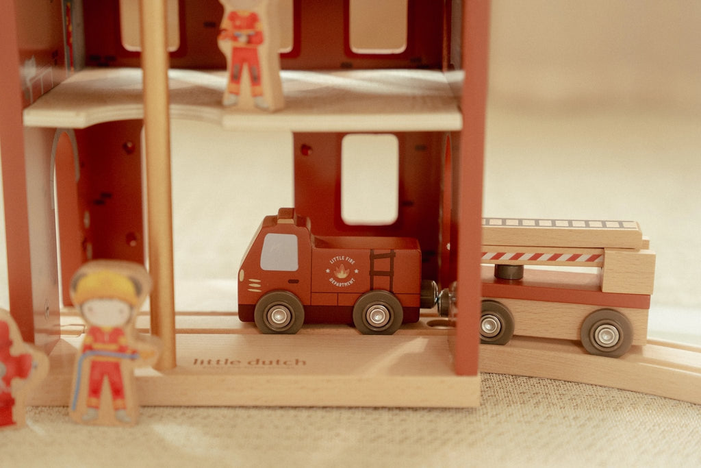 Wooden Fire Station Playset