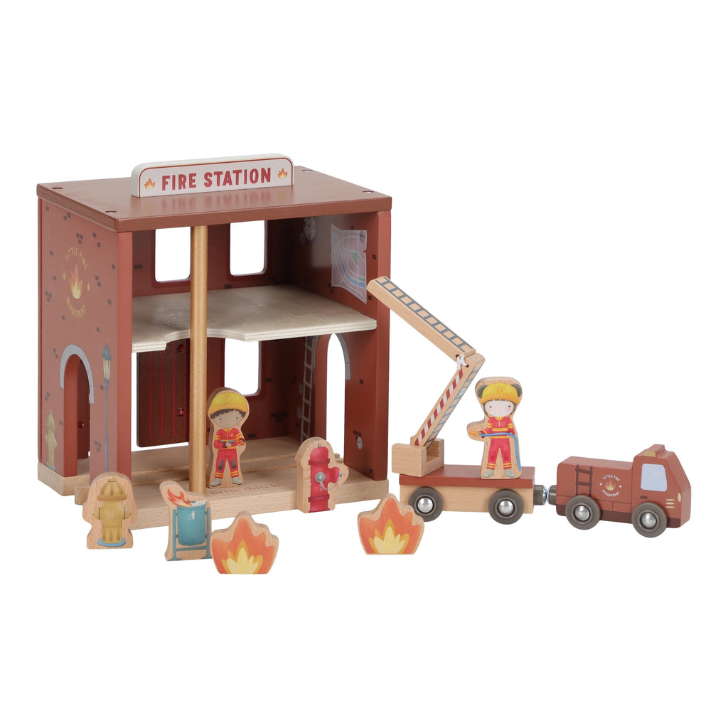 Wooden Fire Station Playset