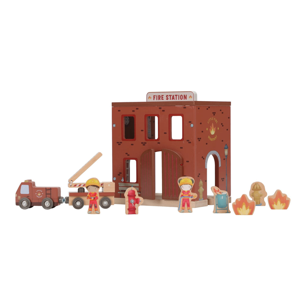 Wooden Fire Station Playset