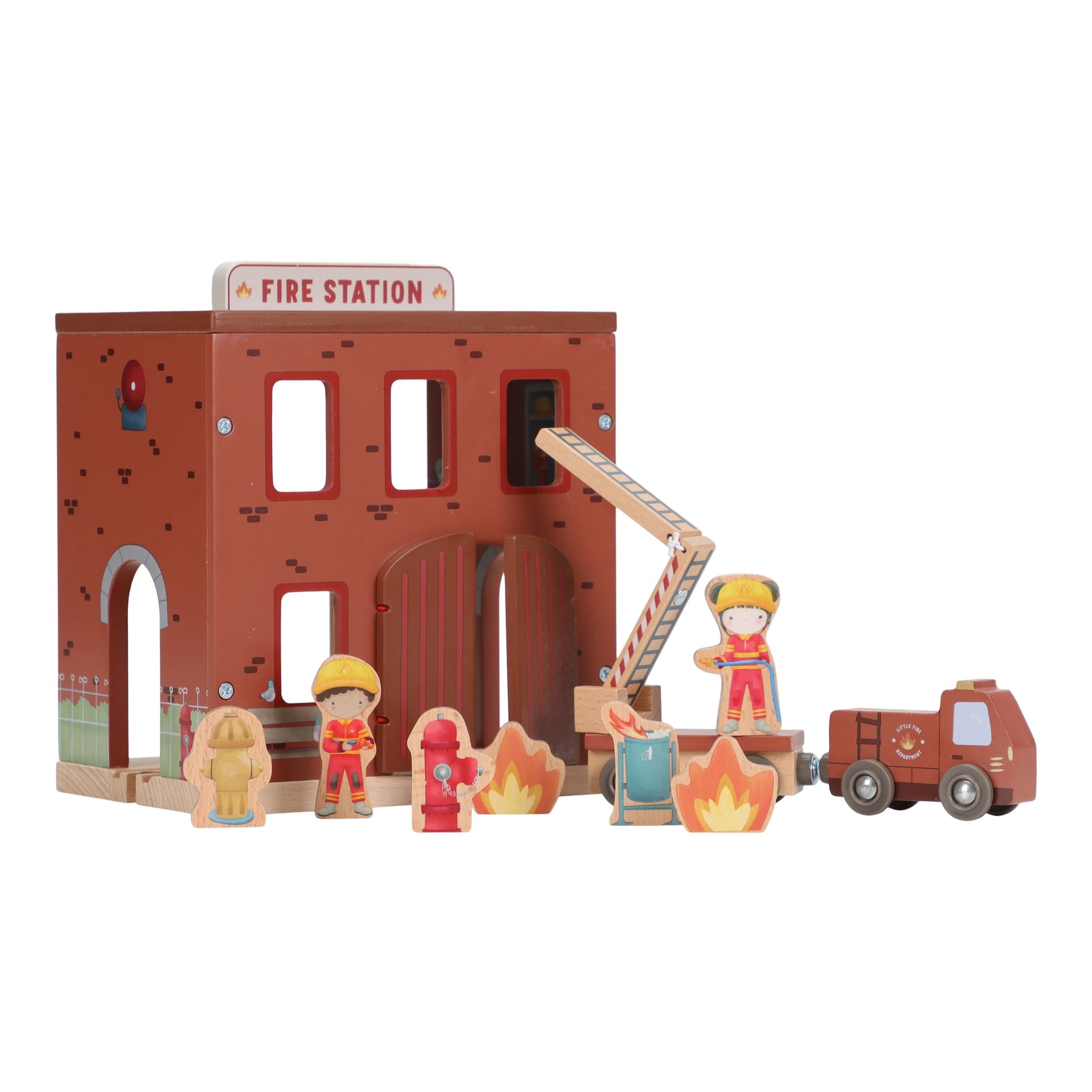 Wooden Fire Station Playset