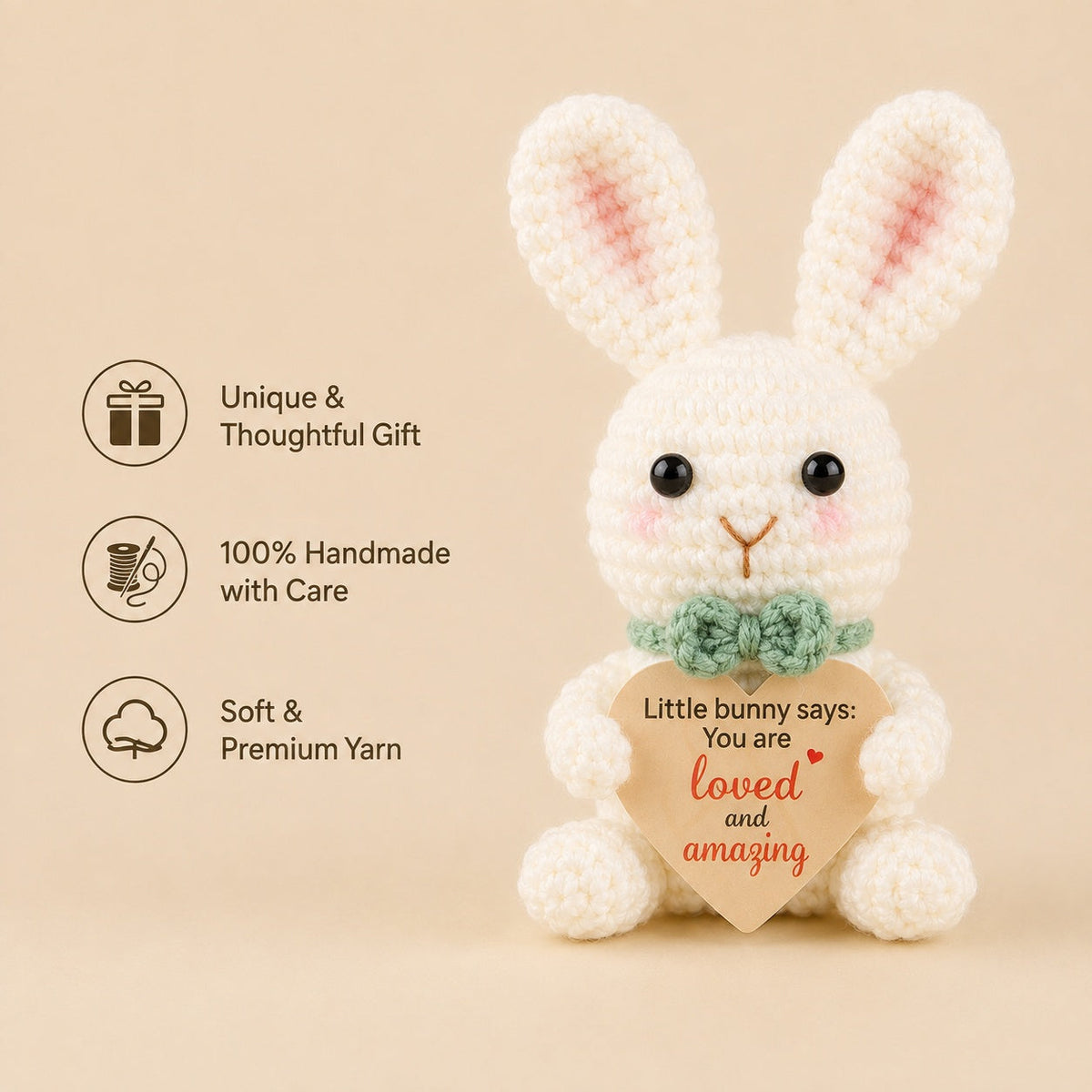 Hand Crochet Flower & Bunny Desk Decorations, styled in a nursery setting