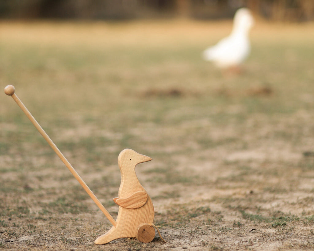 Wooden Duck Push Toy - Toddler Walking Aid