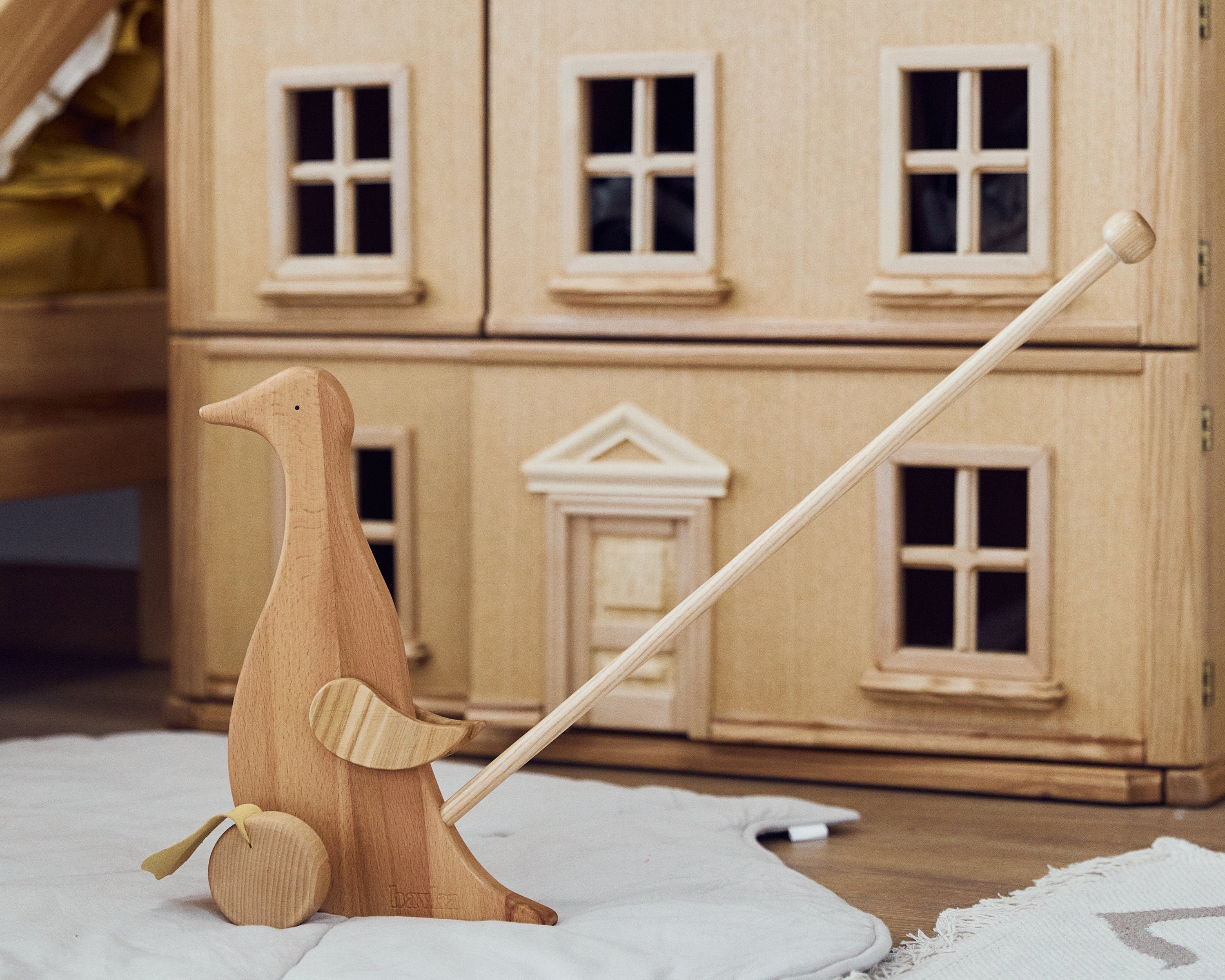 Wooden Duck Push Toy - Toddler Walking Aid