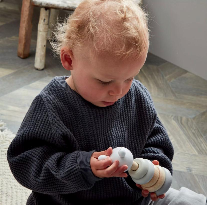 Wooden Stacking Rings Toy - Animal Character - 5 Rings